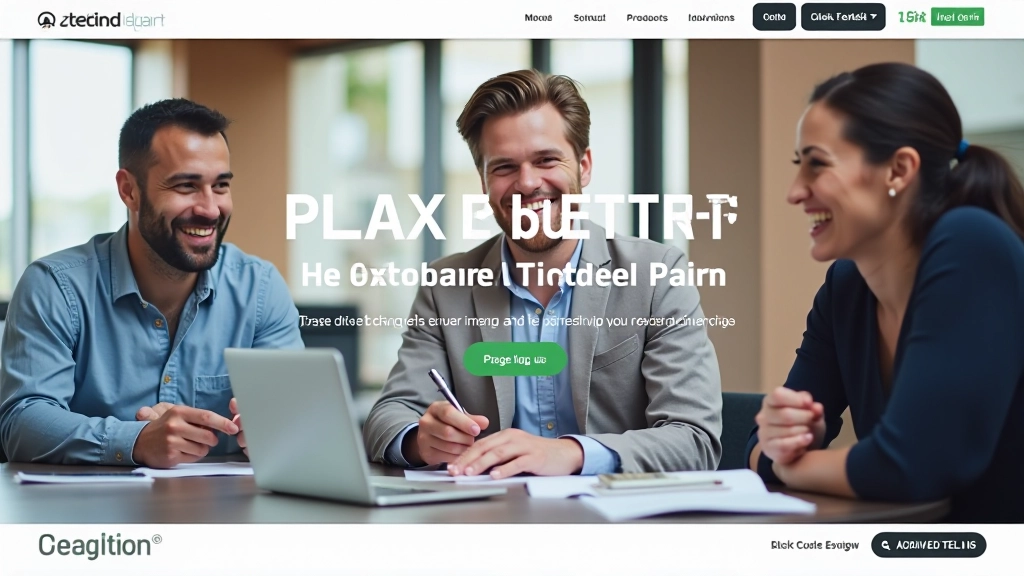 Section héros d'une landing page avec proposition de valeur claire et image percutante