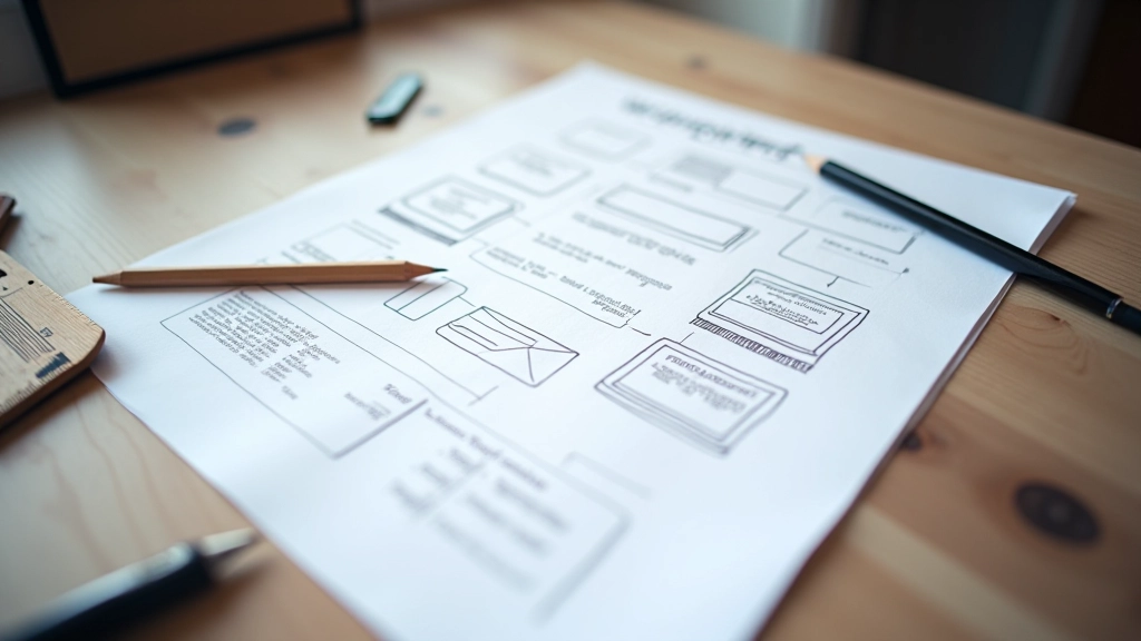 Comparaison avant/après d'une page avec hiérarchie visuelle désorganisée versus bien structurée, montrant comment l'attention du visiteur est guidée naturellement